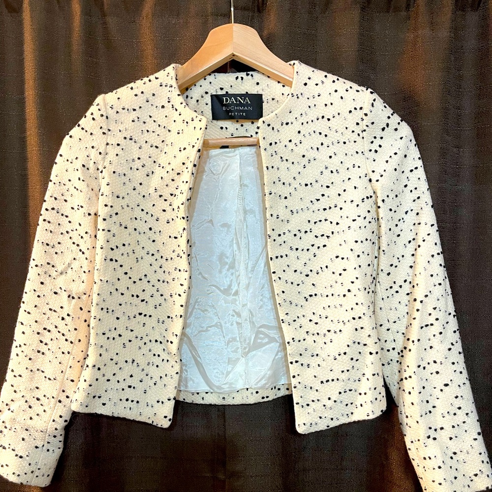 Dana Buchman black and white Wool Blazer